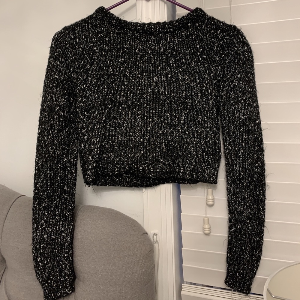 Olivaceous Speckle Cropped Sweater - Picture 1 of 2